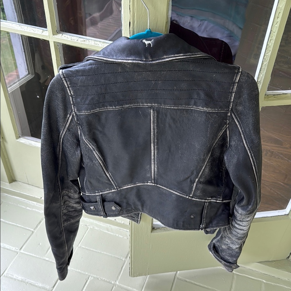 VS PINK Black Leather Jacket - Picture 4 of 7